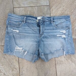 Denim Blue Distressed Women's Shorts